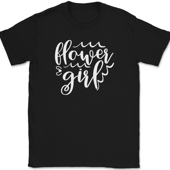 Flower Girl T-Shirt Marriage Married Groom Family Friend Group Gift Tee - Black, 2XL