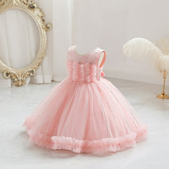 Flower Girl's Dress Princess Puffy Tulle Dresses Bridesmaid Wedding Communion Birthday Party Pageant Maxi Prom Gown For Kids 7M-3Y Girls For Dresses Fall Dress