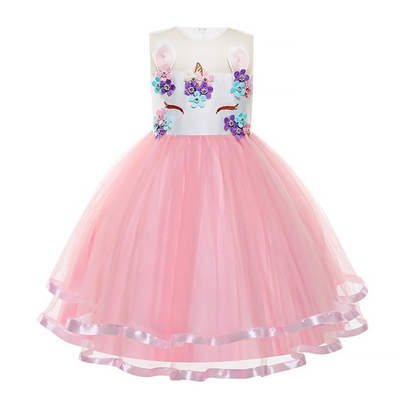 KAWELL Flower Girls Costume Animation Dress Pageant Fancy Party Dress