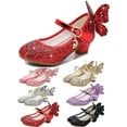 thumbnail image 1 of Flower Girls Crystal Bling Princess Shoes Fashion Bow-Knot Perform Dance Party Wedding Shoes Mary Jane Toddler/Little Kid/Big Kid, 1 of 12