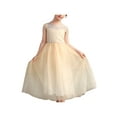thumbnail image 1 of Flower Girls Dress Gradient Beige Maxi Party Princess Dancing Prom 12 Years, 1 of 1