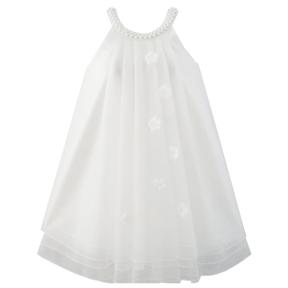 Flower Girls Dress Halter Dress Pearl Party Wedding Birthday 12
