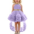 thumbnail image 1 of Flower Girls Dress High Low Wedding Dresses Gown with Bow Back Birthday Party Swing A-Line Dresses,9-12Months, 1 of 7