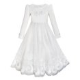 thumbnail image 1 of Flower Girls Dress Lace Hem Wedding First Communion 6, 1 of 8