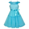 thumbnail image 1 of Flower Girls Dress Off Shoulder Blue Wedding Pageant 5 Years, 1 of 7
