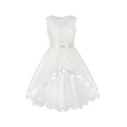 SUNNY FASHION Flower Girl Dress Pink Belted Wedding Party Bridesmaid 7