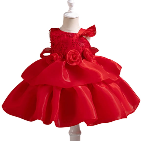 Flower Girls Dress Rainbow Tutu Birthday Party Princess Dress Pageant Gown