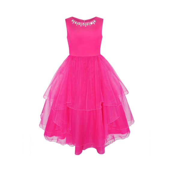 Sunny Fashion Flower Girls Dress Rhinestone Tulle Wedding Pageant Bridesmaid 6 Years