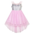 thumbnail image 1 of Flower Girls Dress Sequin Mesh Hi-lo Wedding Pageant Birthday 10 Years, 1 of 4