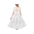 thumbnail image 1 of Flower Girls Dress White Long Tiered Midi Sleeveless Wedding Party 6 Years, 1 of 8