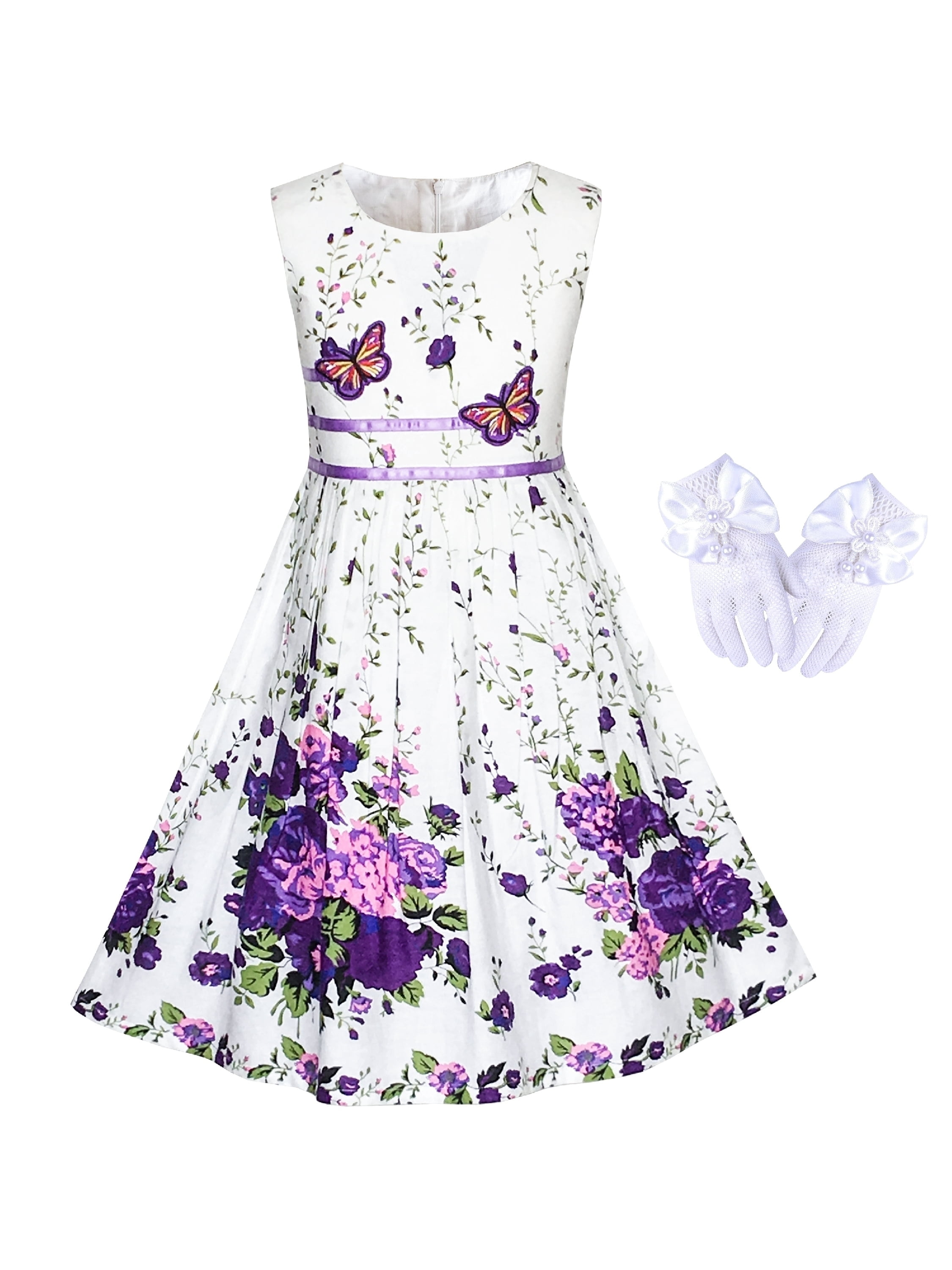 Flower Girls Dress White Tea Party Gloves Princess Dress 11-12 Years -  Walmart.com, image size:2250x3000