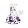 thumbnail image 1 of Flower Girls Dress White Tea Party Gloves Princess Dress 7-8 Years, 1 of 6