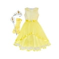 thumbnail image 1 of Flower Girls Dress Yellow Princess Crown Dress Up Party 10 Years, 1 of 6