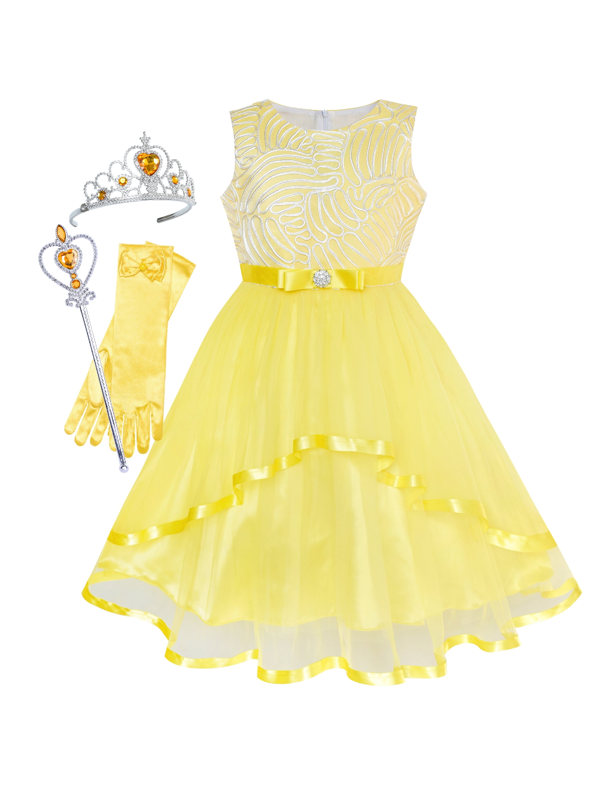 Baby Girl Summer Dress In Crown Design Yellow Color main image 1