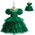 thumbnail image 1 of Flower Girls Dresses Pearl Puff Sleeve Tulle Wedding Princess Dress for 4-9Year, 1 of 7