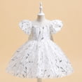 thumbnail image 1 of Flower Girls Embroidered Princess Dress Puff Sleeve Wedding Birthday Party Gown, 1 of 7
