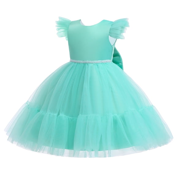 Flower Girls Princess Dress Pearl Wedding Birthday Fancy Costume Party Dress