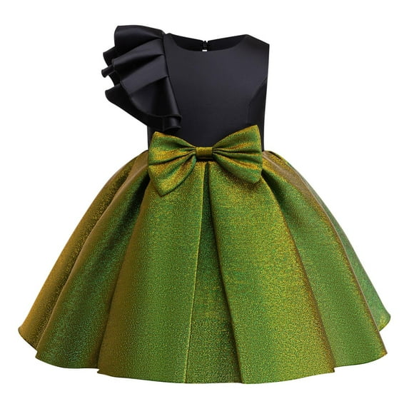 Flower Girls Sequin Dress Rainbow Tutu Birthday Party Princess Dress Pageant Gown for Age 3-10 Years Old Ndbuld 100cm/39.37in Green
