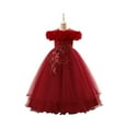thumbnail image 1 of Flower Girls Tulle Dress - Cute Bow Tutu Dresses Bridesmaid Pageant Gown Birthday Party Dress, 1 of 5