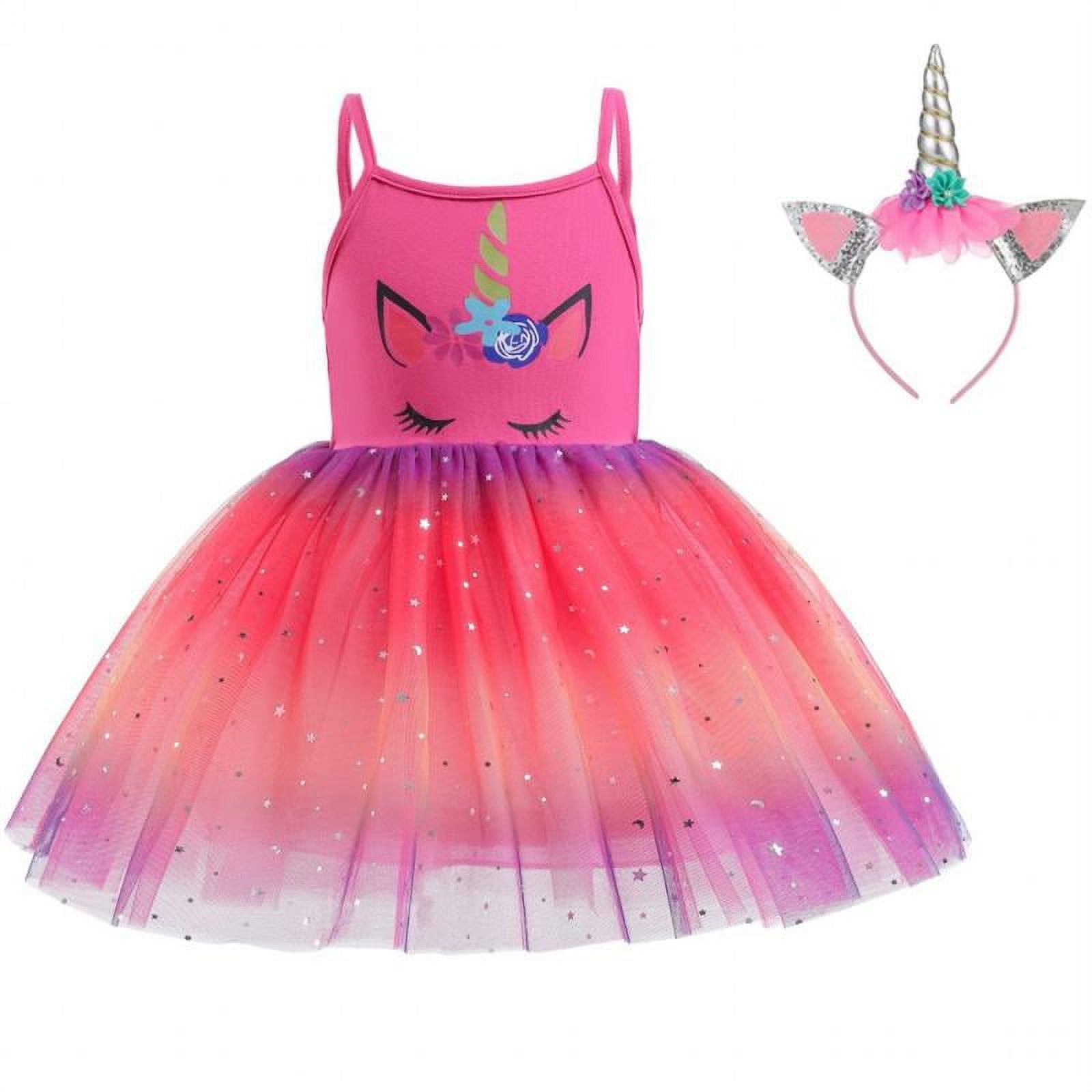 Flower Girls Unicorn Costume Pageant Princess Party Dress - Walmart.com
