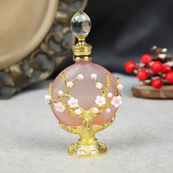 Flower Glass Perfume Bottle Refillable Crystal Container 30ML Exquisite