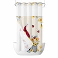thumbnail image 1 of Flower Gnome No Hooks Shower Curtain with Snap-in Liner White Yellow Flowers Daisy Ladybug Spring Vintage Linen Shower Curtains for Bathroom, Waterproof, Easy Install, Washable 54"x78", 1 of 9