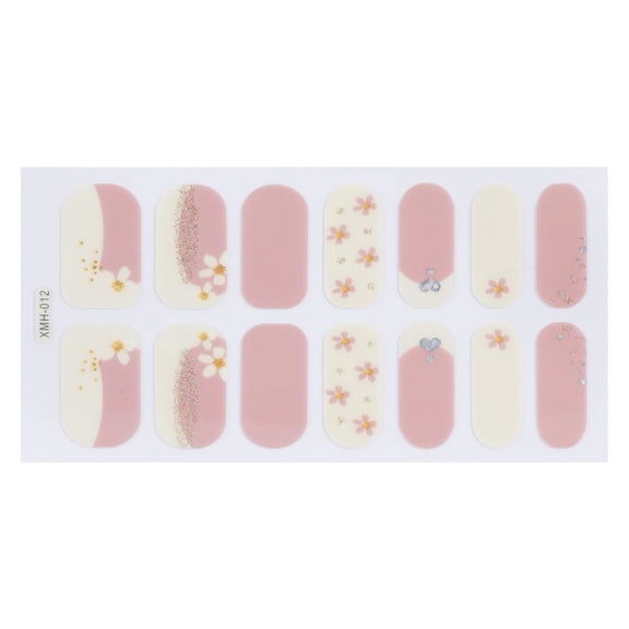 Flower Gradient Nail Sticker Full Wraps Nail Art Stickers Self-Adhesive Nail Art Decal Strips for DIY Nail Art Decor