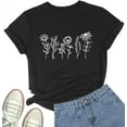 thumbnail image 1 of Flower Graphic T Shirt for Women Cute Floral Printed Shirt Tops, 1 of 4