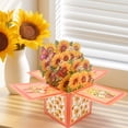 thumbnail image 1 of Flower Greeting Card with Envelope, Thank You Note Card for Birthday Teacher Appreciation, Floral Keepsake Card(2#Orange), 1 of 6