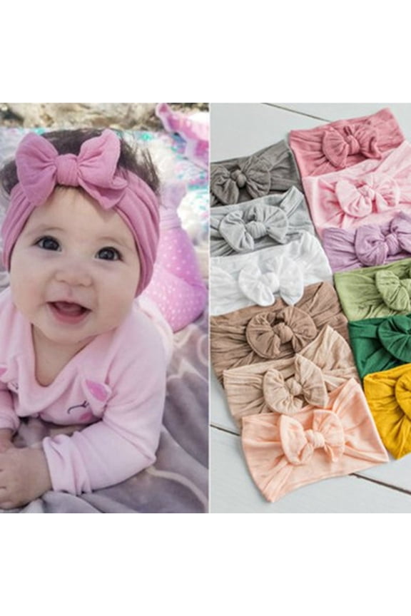 Flower Hair Accessories Large White Lace Bow Headband for Baby Girls, Soft Elastic Baby Headband Fits to 2 Years, Handmade Elegant Hair Accessory for Baptism, Christening