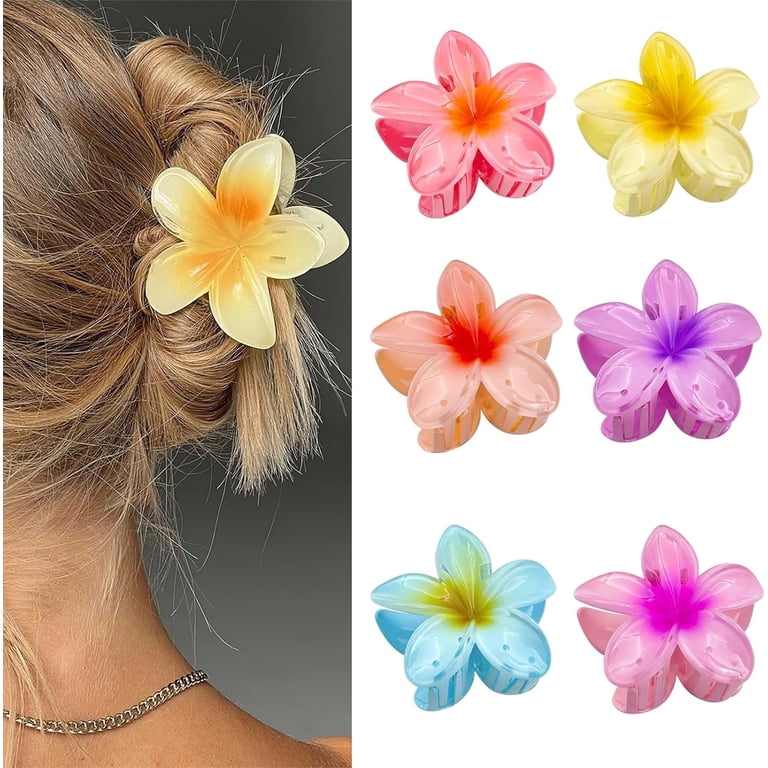 Flower Hair Clips, Large, Pack of 6 Flower Hair Clips for  display picture 3