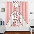 thumbnail image 1 of Flower Hands Pink Curtains Black Out 63 Inch Length Curtains for Sliding Glass Doors Bedroom Living Room 2 Panels Set, 1 of 5