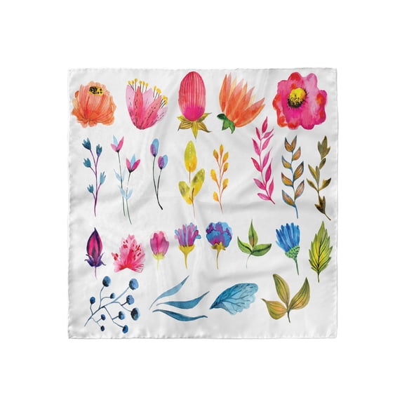 Flower Head Scarf, Watercolor Garden Design, Head Wrap, 3 Sizes, by Ambesonne