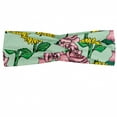 thumbnail image 1 of Flower Headband, Cartoonish Blossoming Sunflower and Roses Pattern, Elastic and Soft Women's Bandana for Sports and Everyday Use, Grey Red Coconut, by Ambesonne, 1 of 3