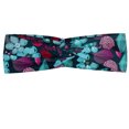 thumbnail image 1 of Flower Headband, Flow of Pale Blue Blossoms and Colorful Leaves Romantic Fantasy Garden Art Pattern, Elastic and Soft Women's Bandana for Sports and Everyday Use, Grey Red Coconut, by Ambesonne, 1 of 3