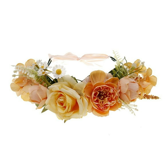 Flower Headband Women Bohemian Flower Crown Wedding Floral Garland Headpiece Fabric Princess Headdresses