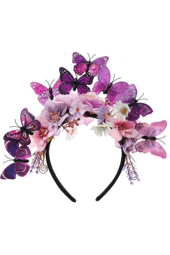 Flower Headband for Women - Butterfly Monarch  Party Kentucky Floral Fascinators Halloween Costume Headpiece