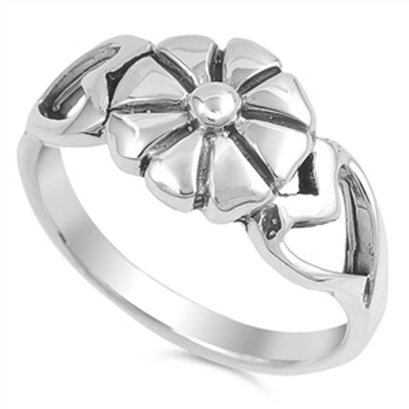 Flower Heart Friendship Victorian Style Ring 925 Sterling Silver Band Jewelry Female Male Size 5