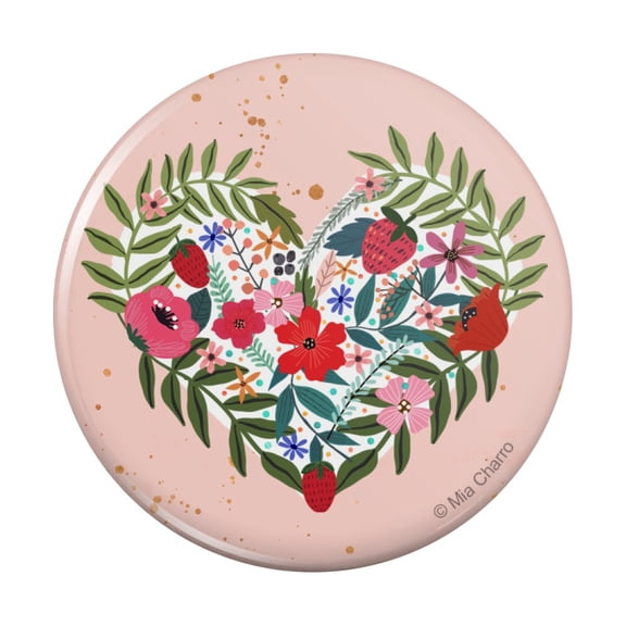 Flower Heart Love Valentines Day Kitchen Refrigerator Locker Button Magnet