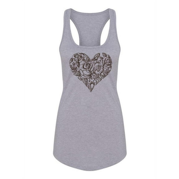 Flower Heart Racerback Tank Women -Image by Shutterstock, Female x-Small