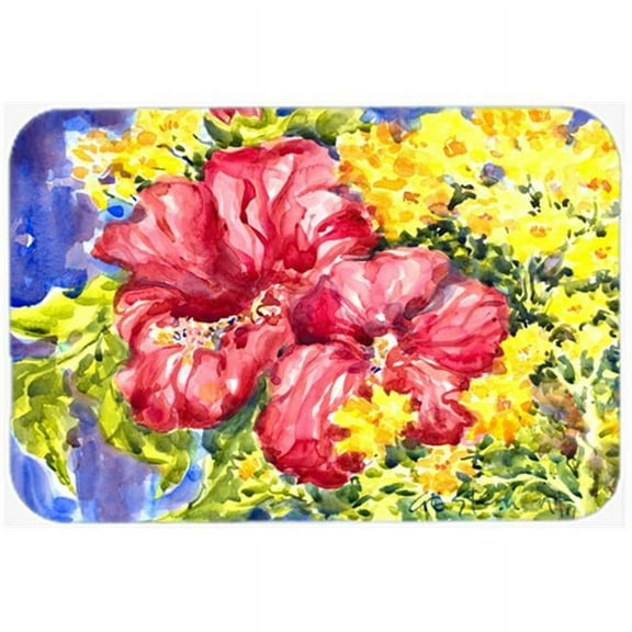 Flower Hibiscus Glass Cutting Board - Large