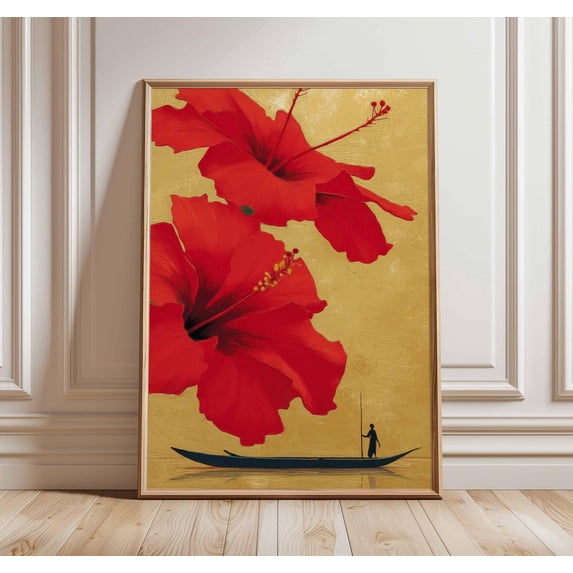 Flower Hibiscus Tropical Floral Exotic Botanical Bold Nature Poster ...