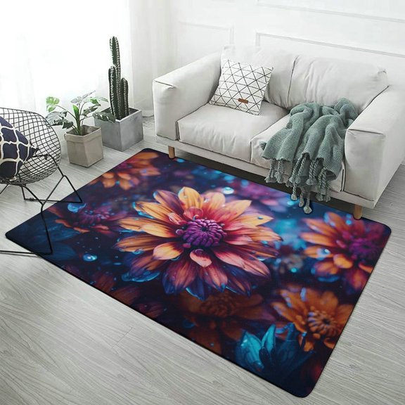 Flower Home Decor Living Room Carpet Non-slip Hotel Lobby Floor Mat Kitchen Bedroom Entrance Doormat Mats