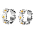 thumbnail image 1 of Flower Hoop Earrings Small Hoop Earring Tiny Flower Earrings for Daughter Sensitive Ear Women, 1 of 8