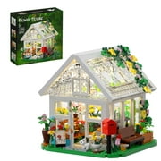 Flower House Building Set Garden House Building Toy with LED Light Build a Greenhouse Model Valentine’s Gift for Friends Girls (597pcs)