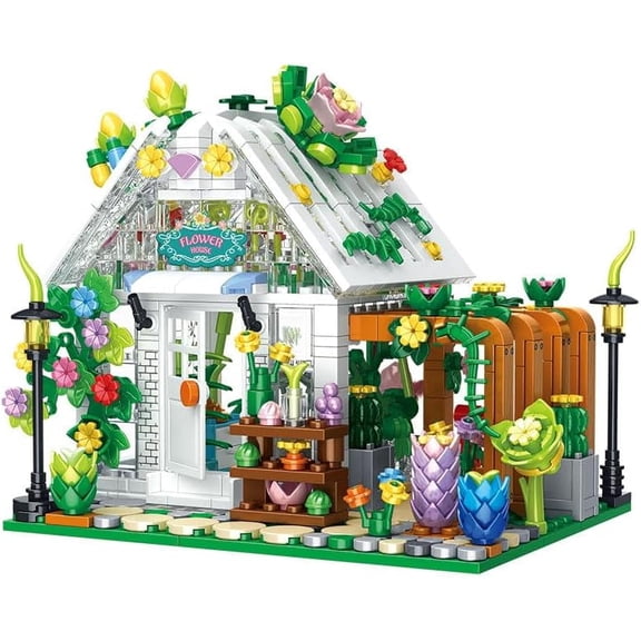 Flower House Building Set with LED Compatible with Lego Botanical Garden Toy for Adults Kids 719Pcs