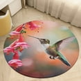 thumbnail image 1 of Flower Hummingbird Floral Medallion Round Rug - Small Round Area Rug, Soft Non-Slip Machine Washable Bedroom Mat Indoor Accent Entry Carpet for Office Desk Dorm Hallway, 1 of 6