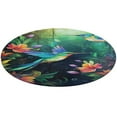 thumbnail image 1 of Flower Hummingbird Floral Medallion Round Rug - Small Round Area Rug, Soft Non-Slip Machine Washable Bedroom Mat Indoor Accent Entry Carpet for Office Desk Dorm Hallway, 1 of 6
