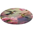 thumbnail image 1 of Flower Hummingbird Floral Medallion Round Rug - Small Round Area Rug, Soft Non-Slip Machine Washable Bedroom Mat Indoor Accent Entry Carpet for Office Desk Dorm Hallway, 1 of 6