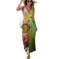 thumbnail image 1 of Flower Hummingbird Pattern Design Sleeveless Dress Summer Clothes for Women Women's Clothing 2025, 1 of 7